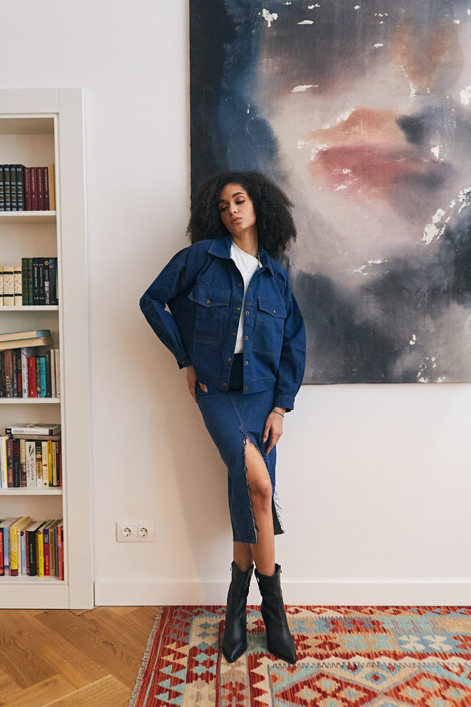 Dark Blue Denim Shirt