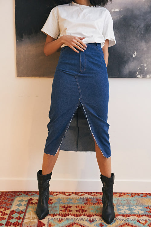 Dark Blue Denim Skirt