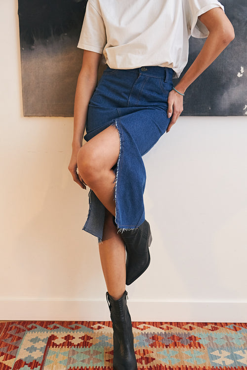 Dark Blue Denim Skirt
