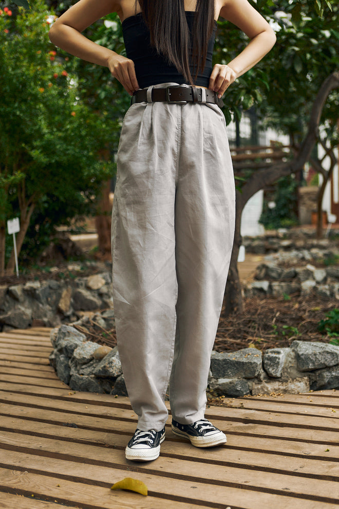 Grey linen trousers