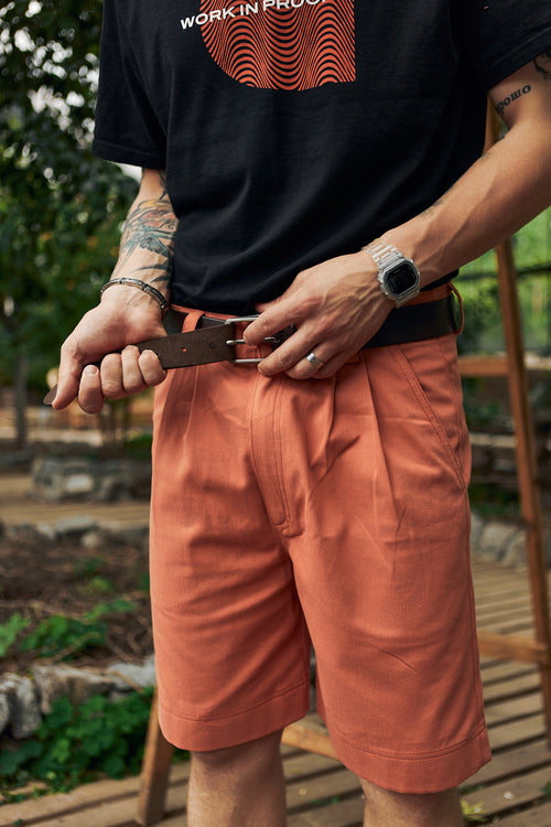 Coral Denim Shorts