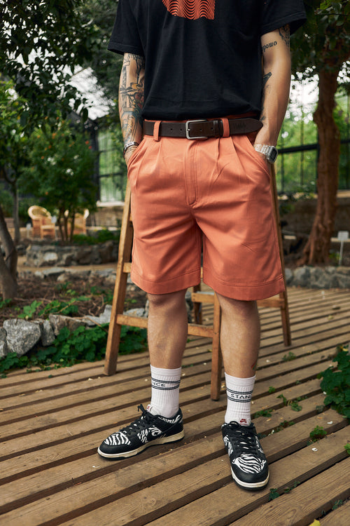 Coral Denim Shorts