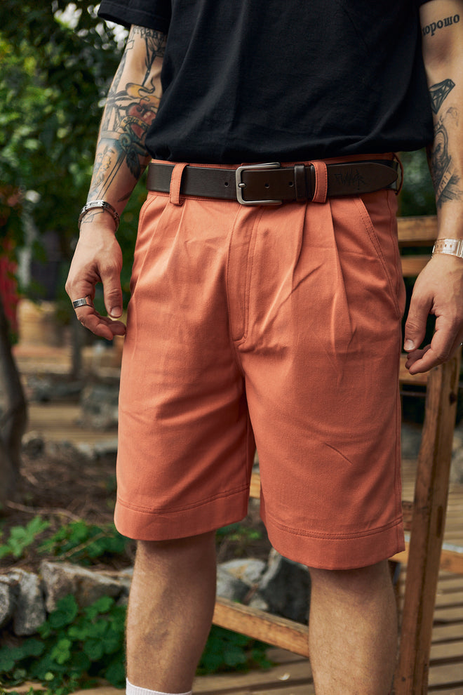 Coral Denim Shorts