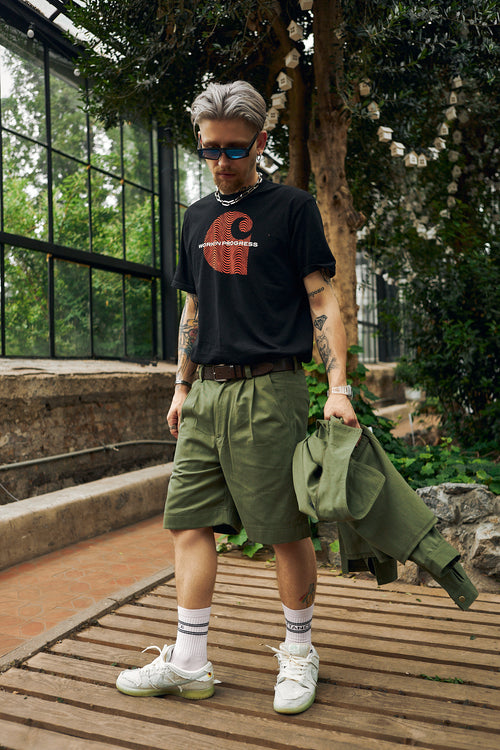 Khaki Denim Shorts