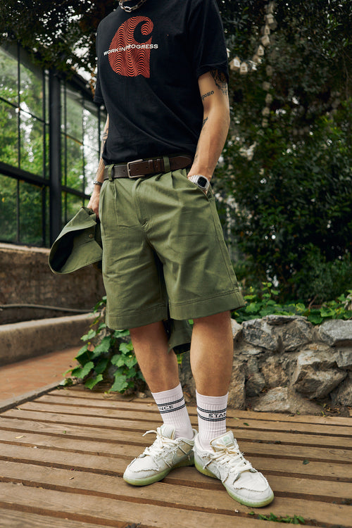 Khaki Denim Shorts