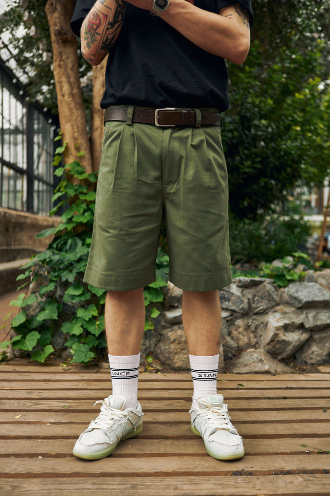 Khaki Denim Shorts