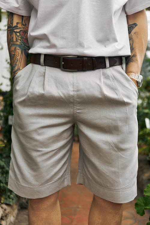 Grey linen shorts