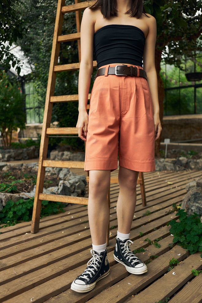Denim Shorts Coral