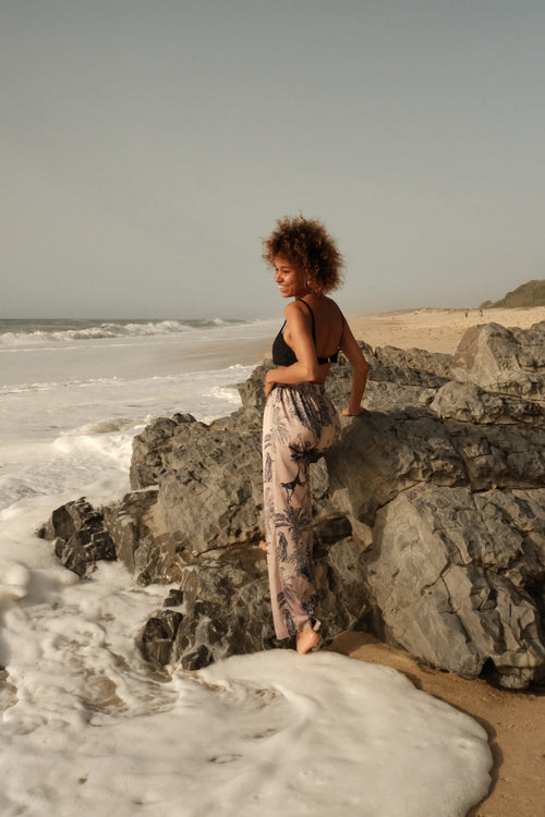 Jungle silk trousers