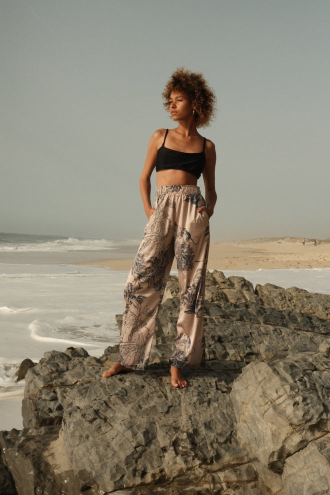 Jungle silk trousers