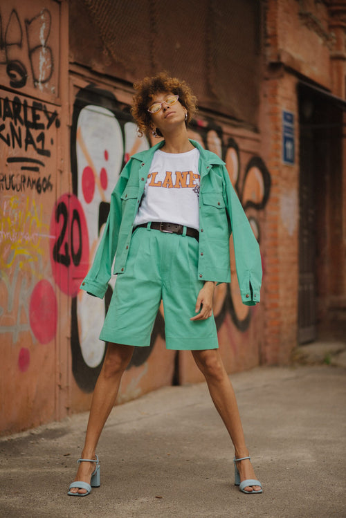 Mint Denim Shorts