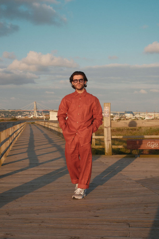 Linen Pants Burnt Orange