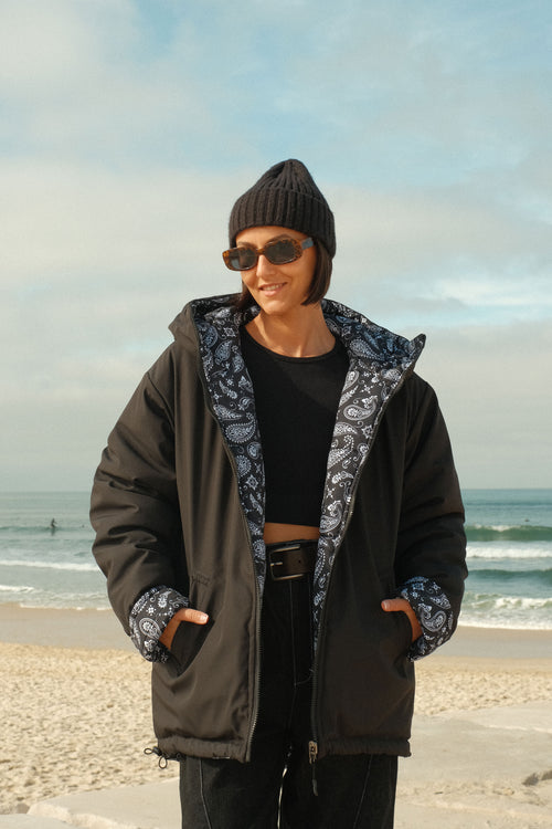 Paisley double-breasted coat