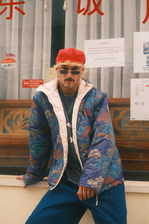 Reversible Blue Pagoda jacket