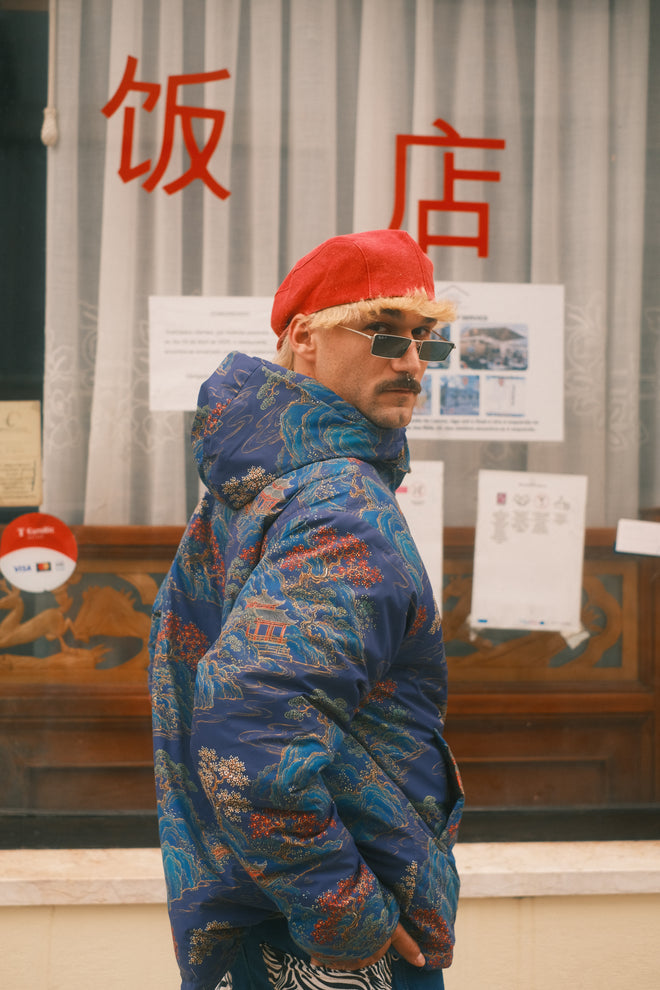 Reversible Blue Pagoda jacket