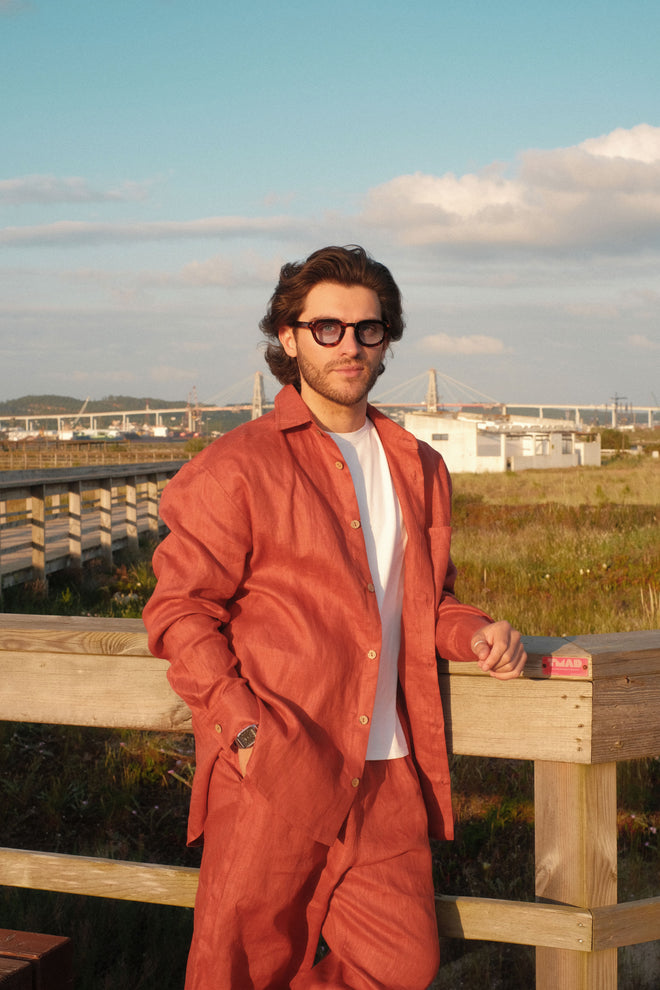 Burnt Orange Linen Shirt