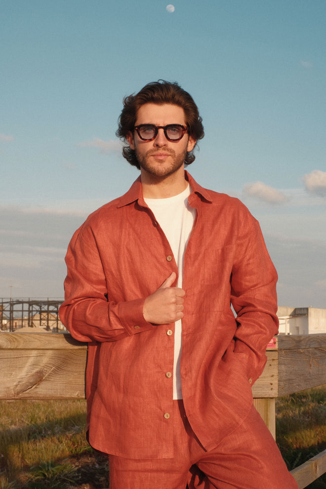 Burnt Orange Linen Shirt