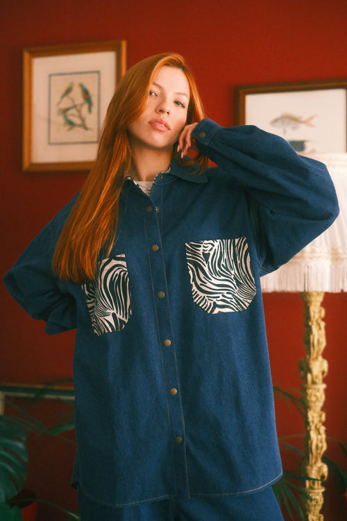 Джинсова сорочка Pattern Darl Blue Zebra