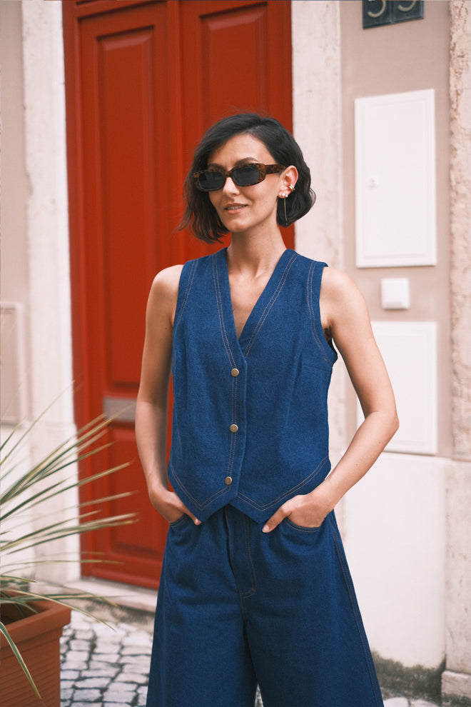 Джинсовий жилет Dark Blue