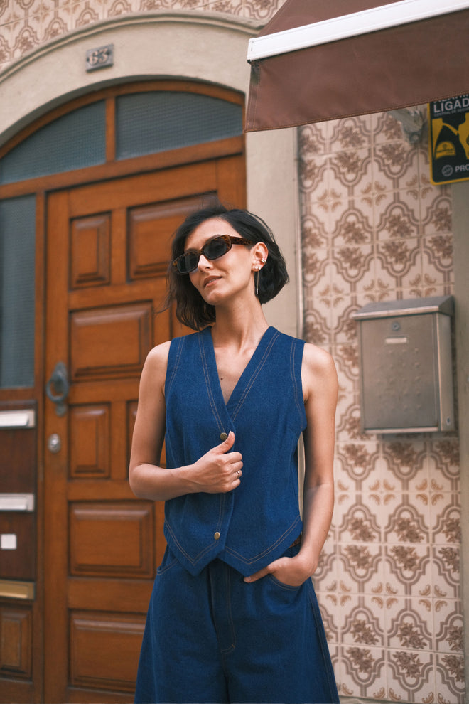 Джинсовий жилет Dark Blue
