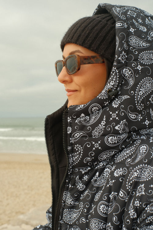 Paisley double-breasted coat