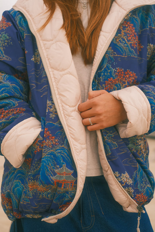 Reversible Blue Pagoda jacket