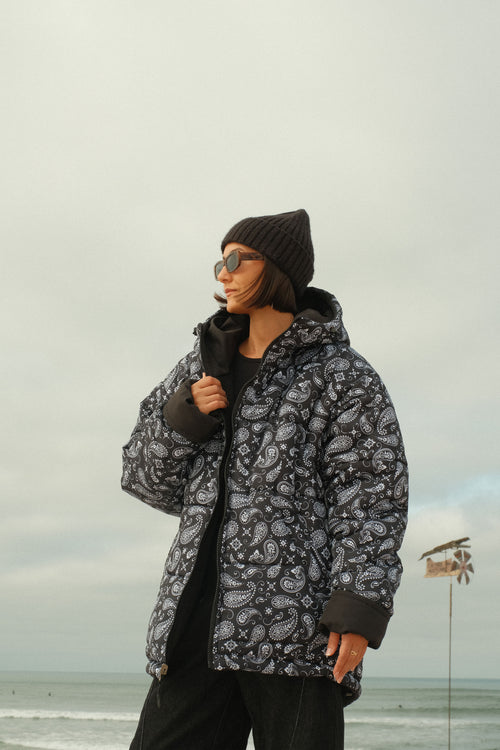 Paisley double-breasted coat