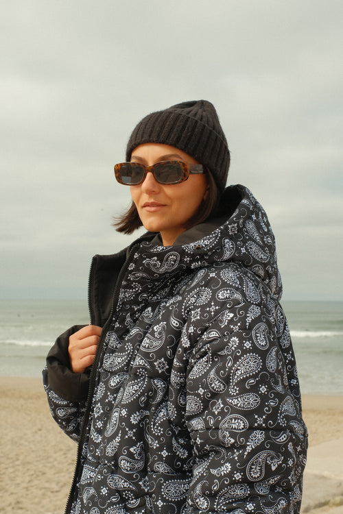 Paisley double-breasted coat