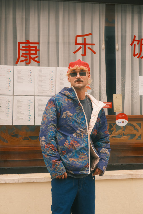 Reversible Blue Pagoda jacket