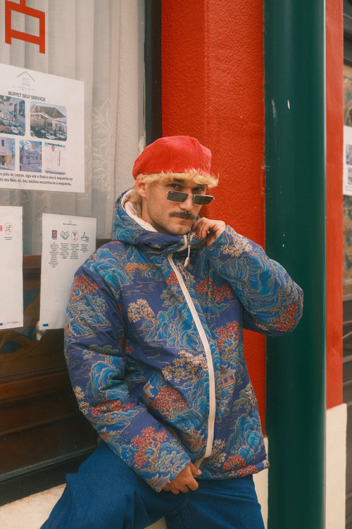 Reversible Blue Pagoda jacket