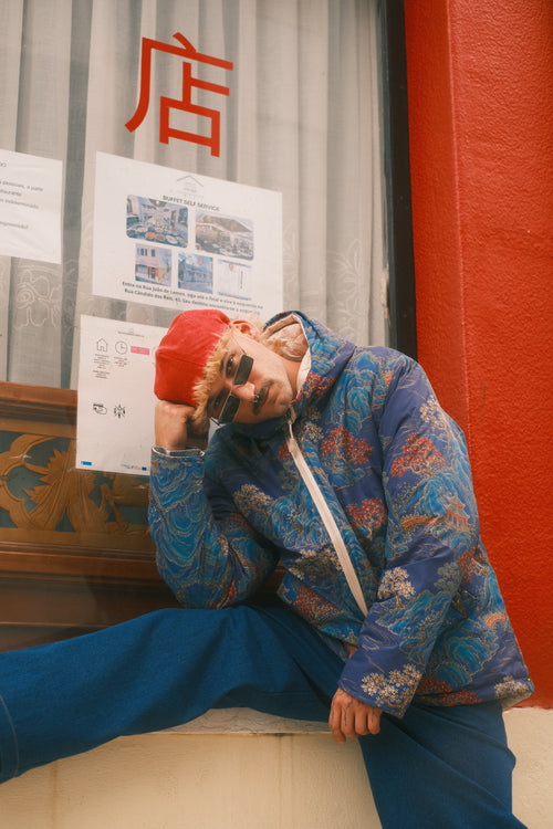 Reversible Blue Pagoda jacket