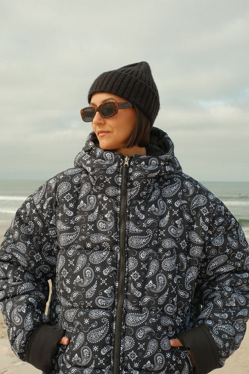 Paisley double-breasted coat