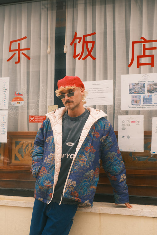 Reversible Blue Pagoda jacket