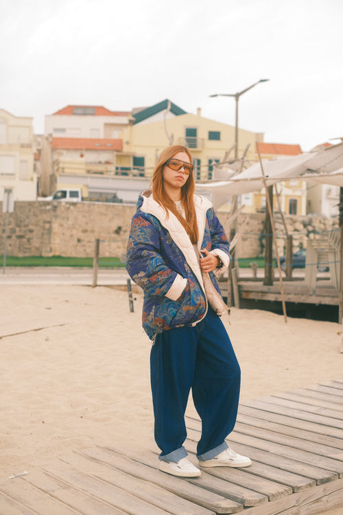 Reversible Blue Pagoda jacket