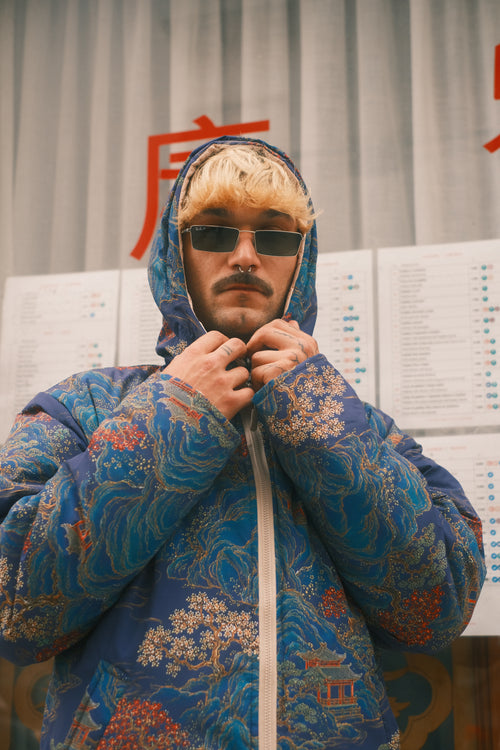 Reversible Blue Pagoda jacket