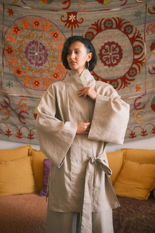 Linen Kimono Quiet Fields
