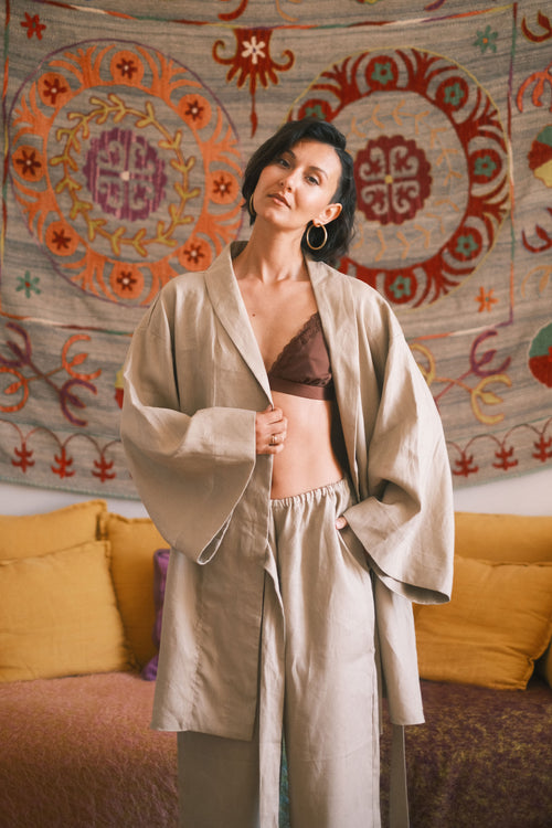 Linen Kimono Quiet Fields