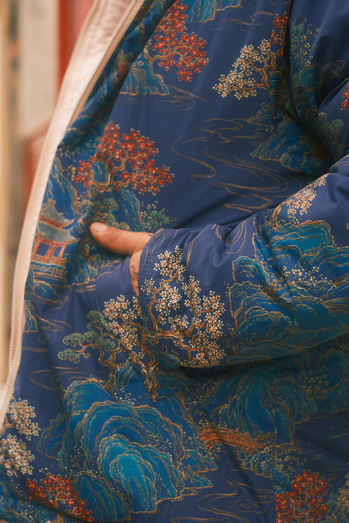 Reversible Blue Pagoda jacket