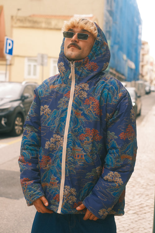 Reversible Blue Pagoda jacket