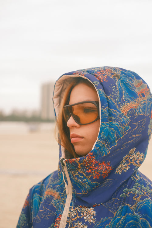 Reversible Blue Pagoda jacket