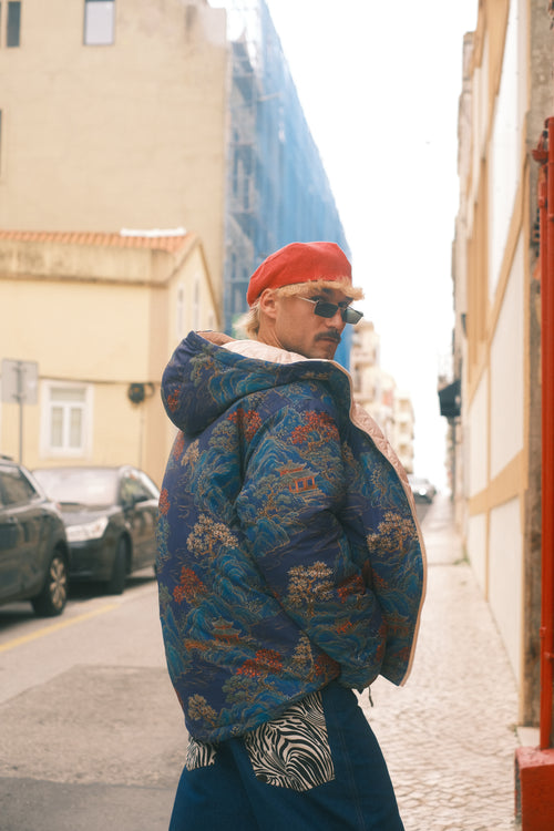 Reversible Blue Pagoda jacket