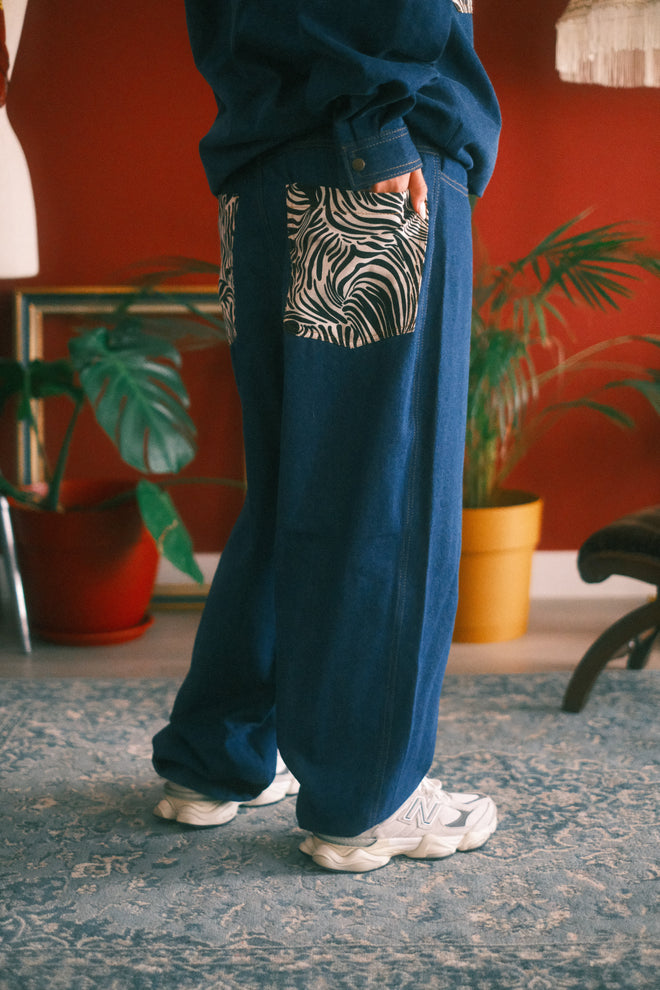 Pattern Blue Zebra Jeans
