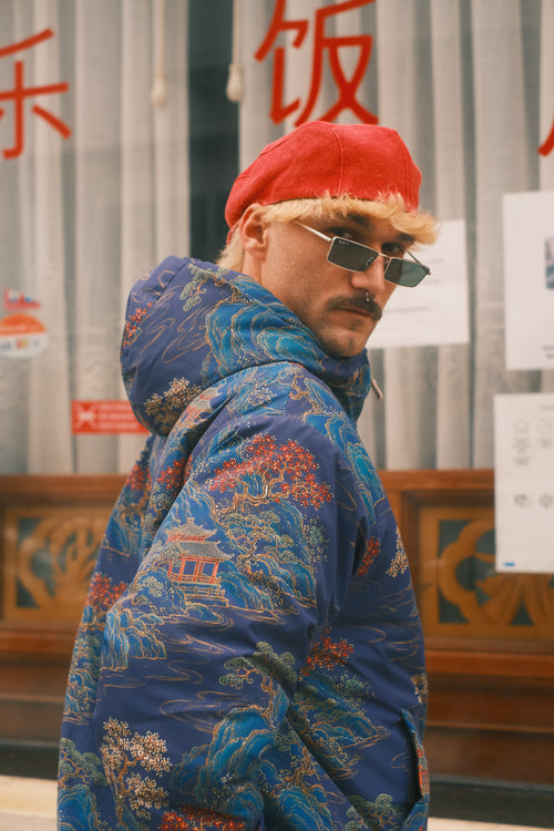 Reversible Blue Pagoda jacket