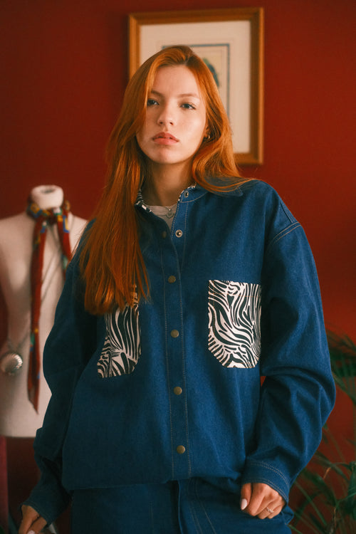 Джинсова сорочка Pattern Darl Blue Zebra