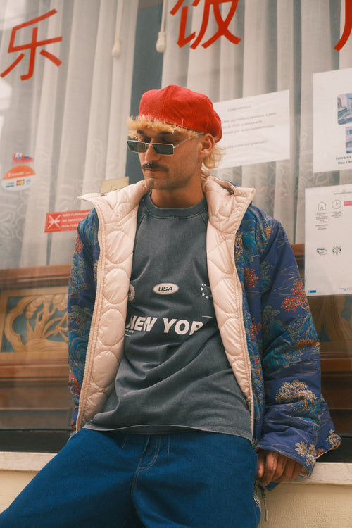 Reversible Blue Pagoda jacket