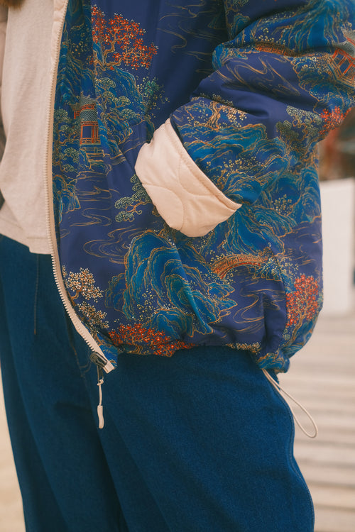 Reversible Blue Pagoda jacket