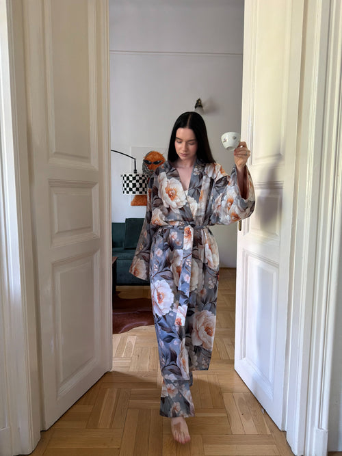 Double-sided velour kimono Pheasant