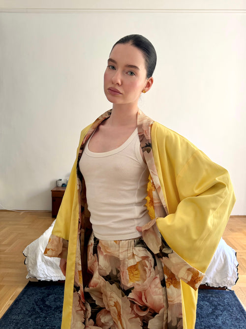 Double-sided velour kimono Pheasant