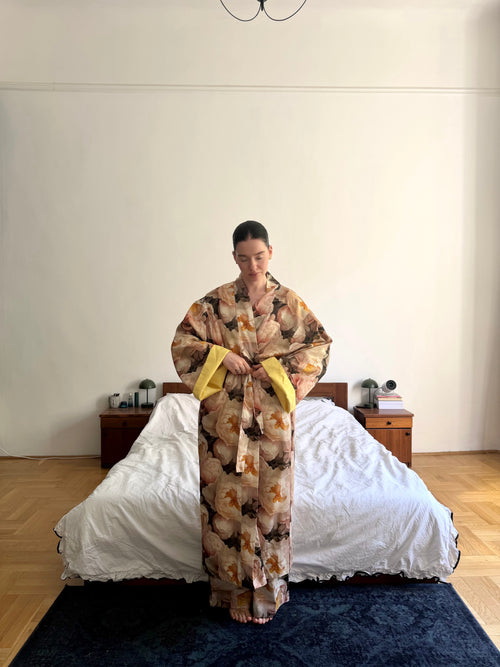 Double-sided velour kimono Pheasant