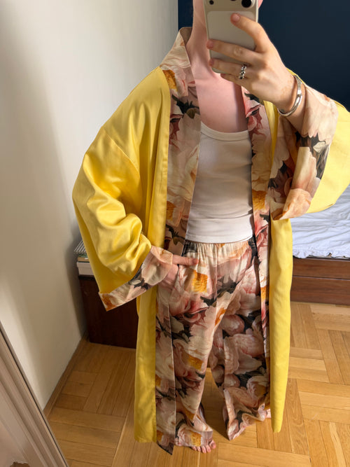 Double-sided velour kimono Pheasant